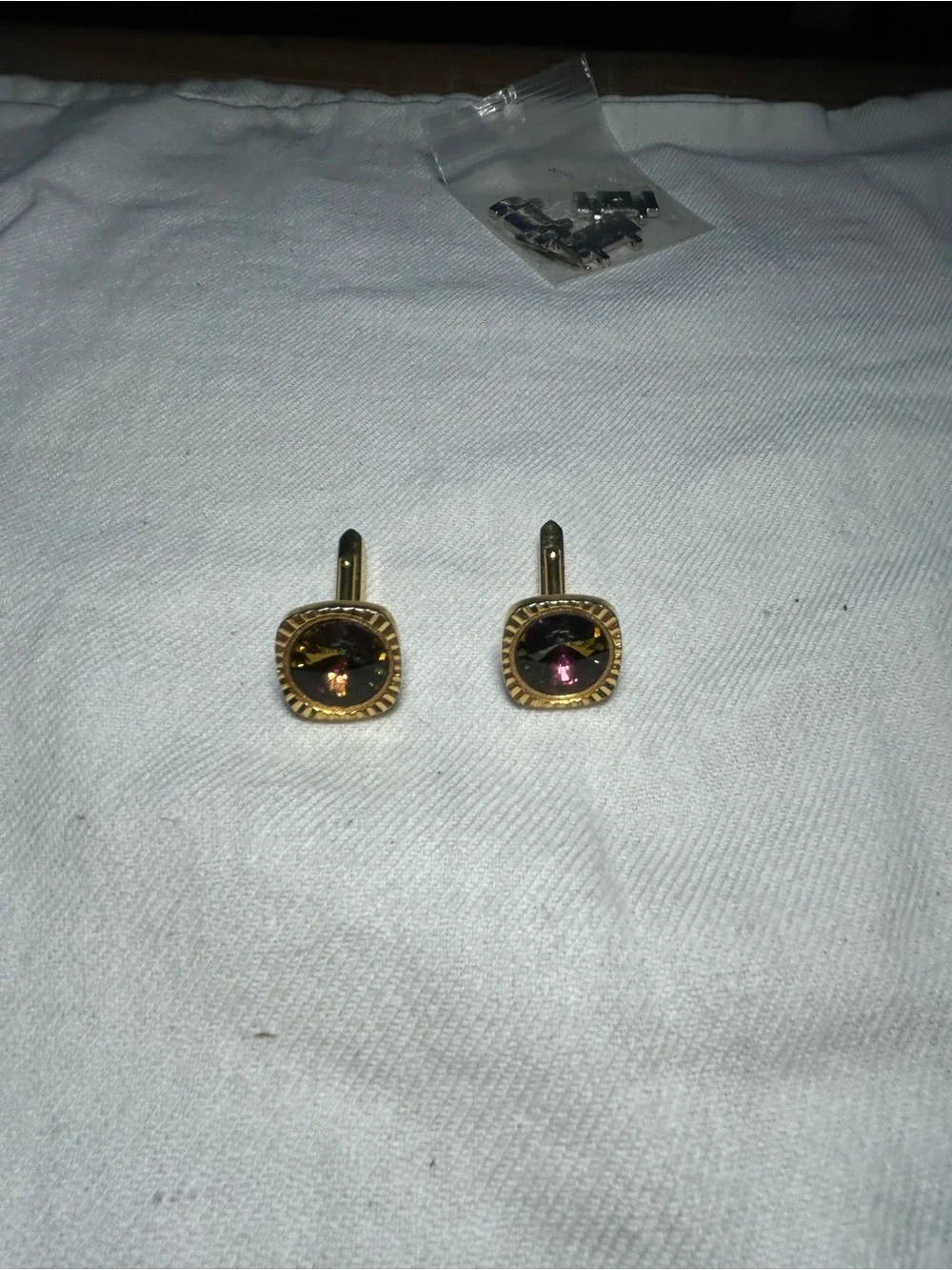 Gold-Tone Ruby Gemstone Men’s Cufflinks